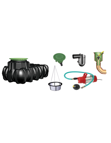 Depósito bajo Agua Lluvia Recuperación  con filtración  - 1.500 -25.000 Litros