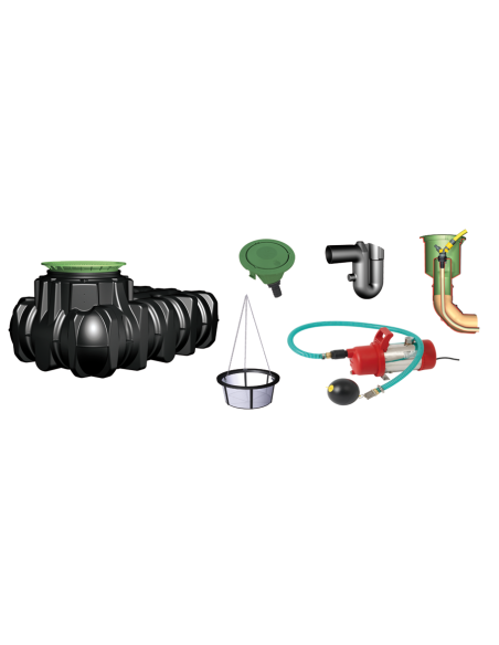 Depósito bajo Agua Lluvia Recuperación  con filtración  - 1.500 -25.000 Litros